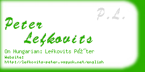 peter lefkovits business card